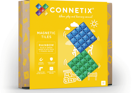 Connetix Rainbow Blue & Green Base Plate Pack 2-delig