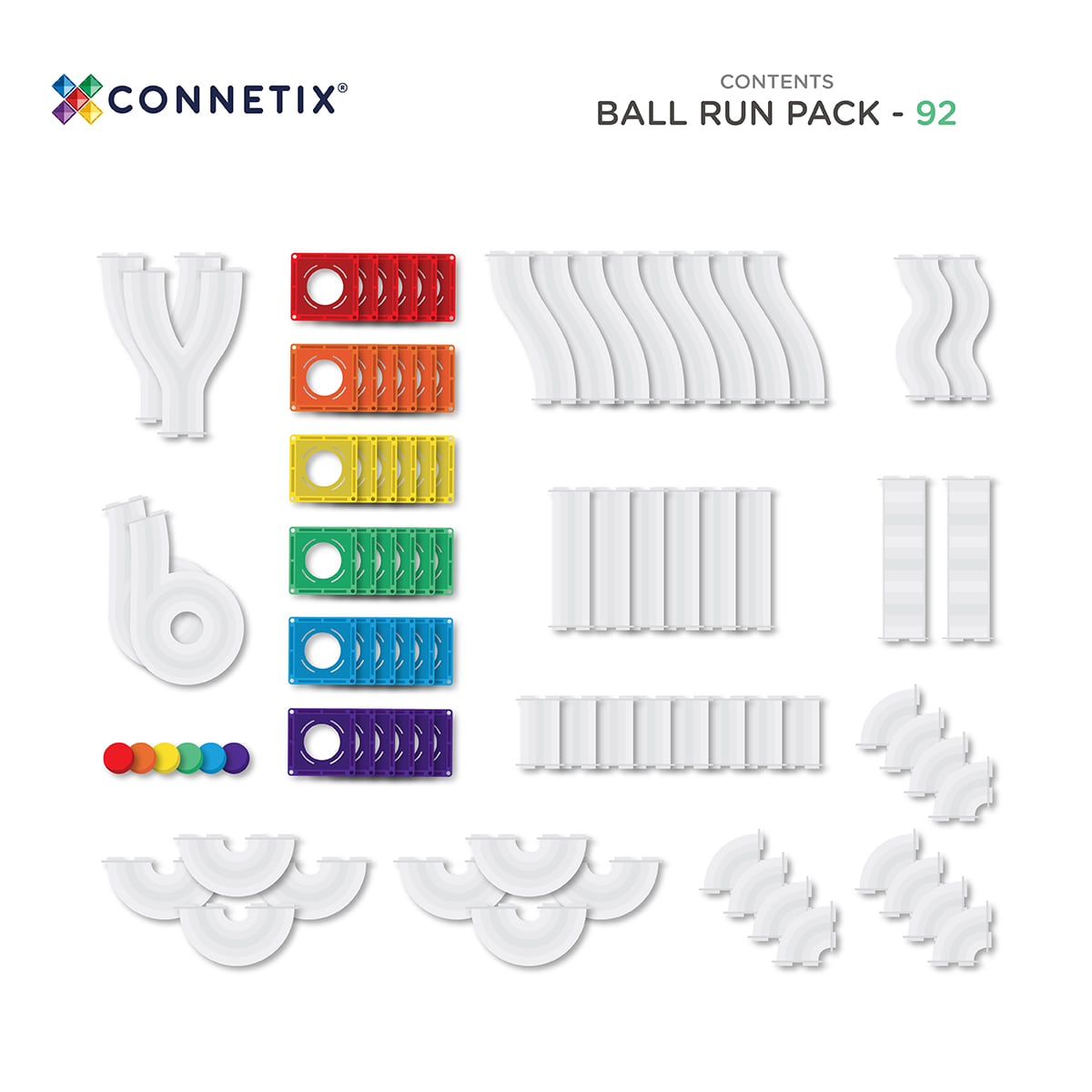 Connetix Rainbow Ball Run 92-delig