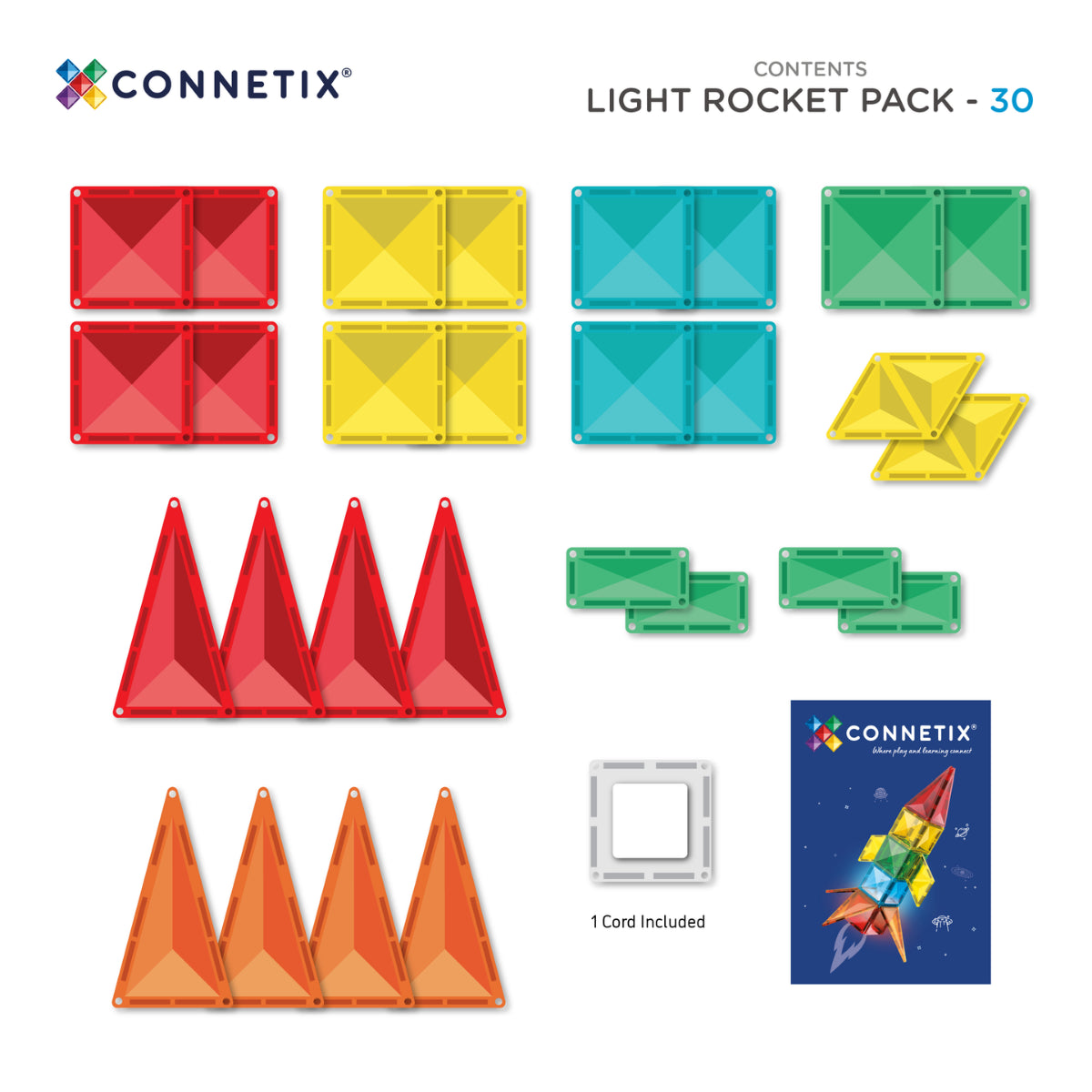 Detail van transparante Connetix magnetische tegels met lichteffecten