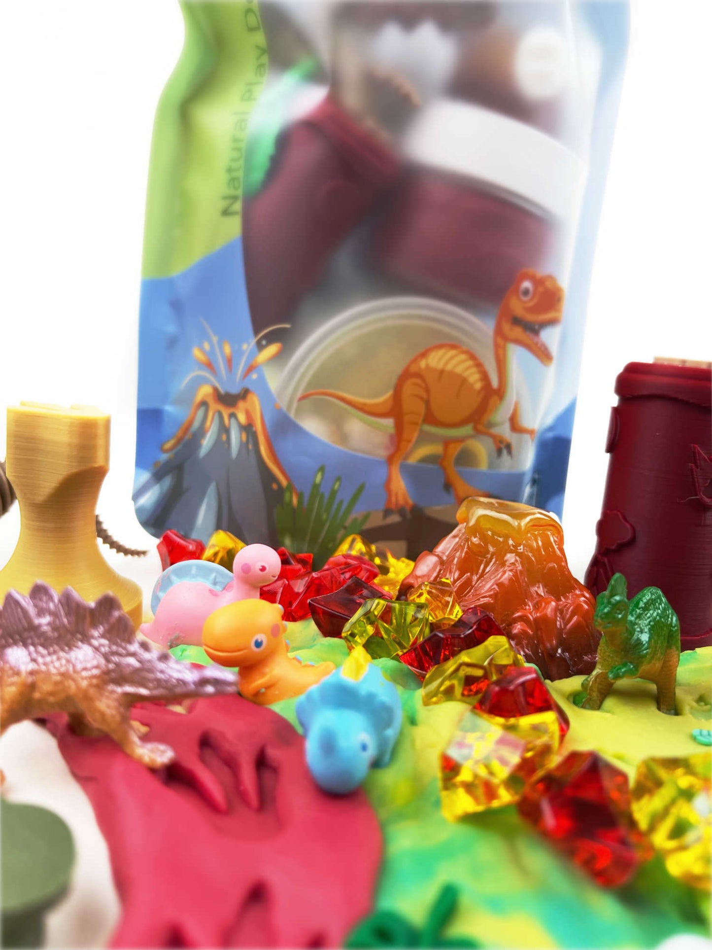 Dinosaur Busy Bag – Sensorische speelset met natuurlijke speelklei
