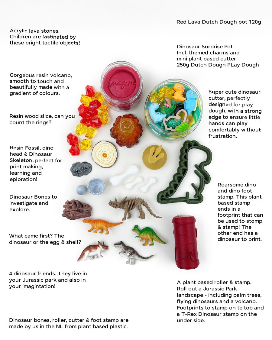 Dinosaur Busy Bag – Sensorische speelset met natuurlijke speelklei