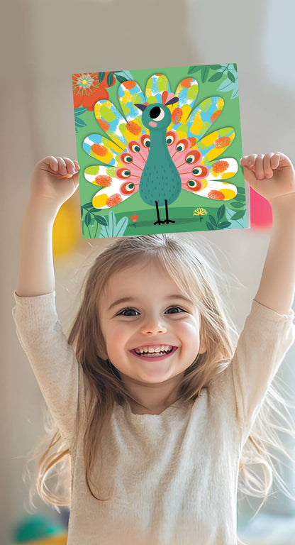 Vingerverfset 'Kleurrijke dieren'