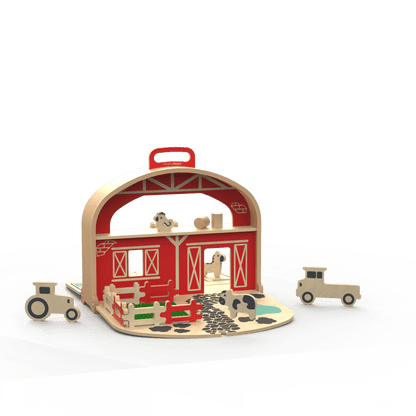 Draagbare Houten Speelgoedboerderij