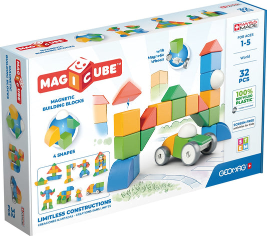GeoMag Magicube 4 Shapes Recycled World (32-delig)