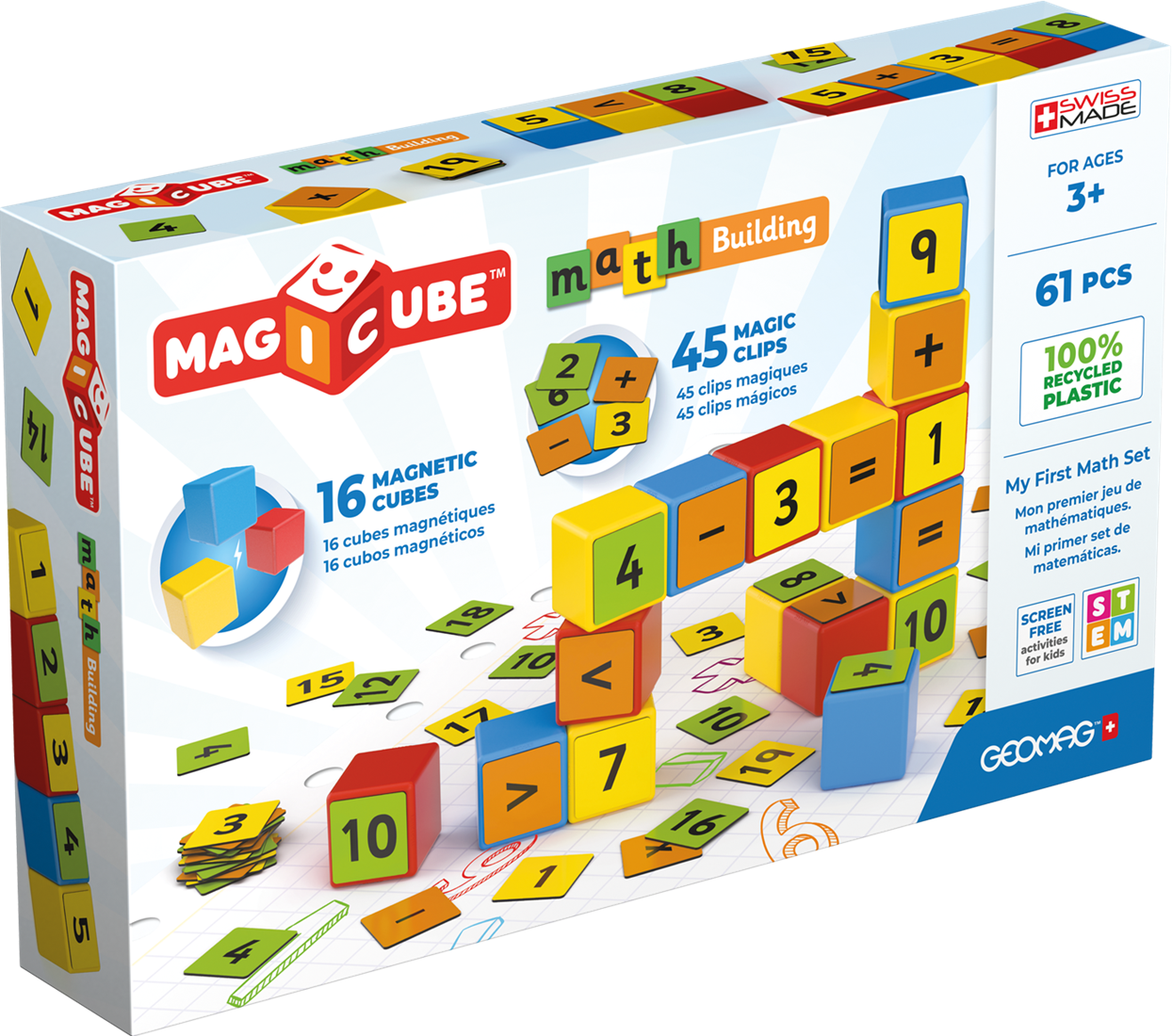 Geomag Magicube Math Building (61-delig) – Magnetisch rekenspel voor kinderen vanaf 3 jaar