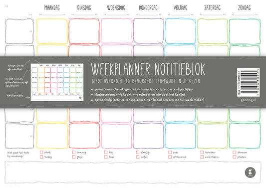Gezinsweekplanner notitieblok