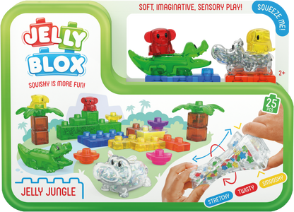Jelly Blox Jelly Jungle – Sensorische bouwset met jungledieren (25-delige set)
