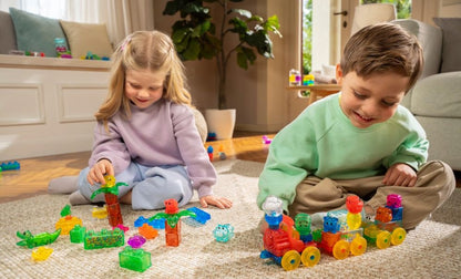 Jelly Blox Squish Train Set - Sensorische bouwtrein met zachte bouwblokken (35-delige set)