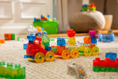 Jelly Blox Squish Train Set - Sensorische bouwtrein met zachte bouwblokken (35-delige set)