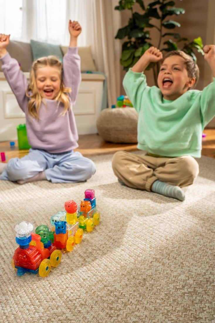 Jelly Blox Squish Train Set - Sensorische bouwtrein met zachte bouwblokken (35-delige set)