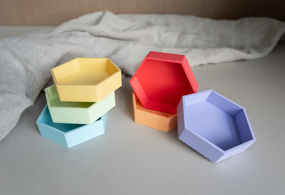 Mandigo Pastel Bakjes - Set van 6 (Zeshoek)