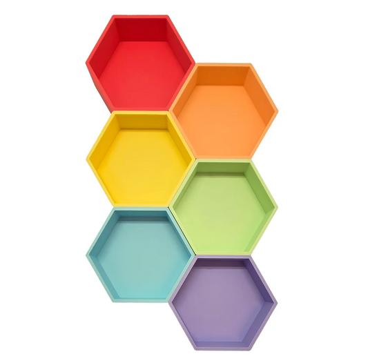 Mandigo Pastel Bakjes - Set van 6 (Zeshoek)