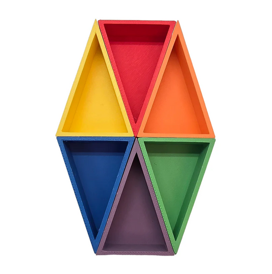 Mandigo Regenboog Bakjes – Set van 6 (gelijkbenige driehoek)