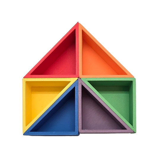 Mandigo Regenboog Bakjes – Set van 6 (rechte driehoek)