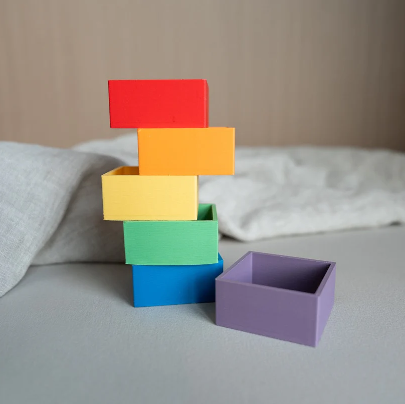 Mandigo Regenboog Bakjes – Set van 6 (Vierkant)