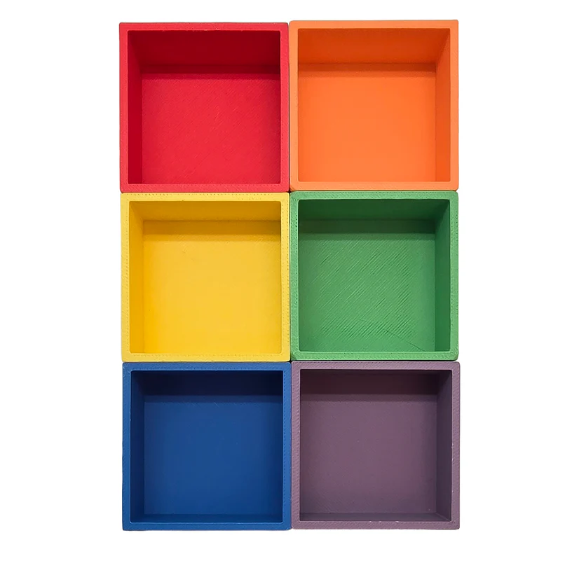 Mandigo Regenboog Bakjes – Set van 6 (Vierkant)