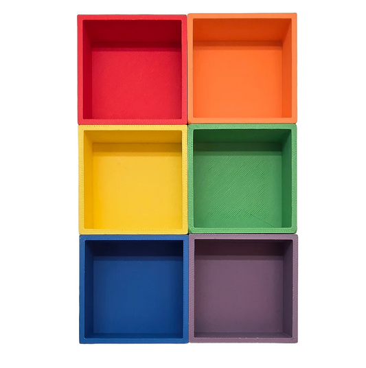 Mandigo Regenboog Bakjes – Set van 6 (Vierkant)