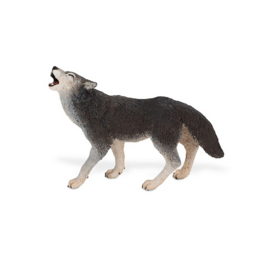 Speelfiguur huilende wolf