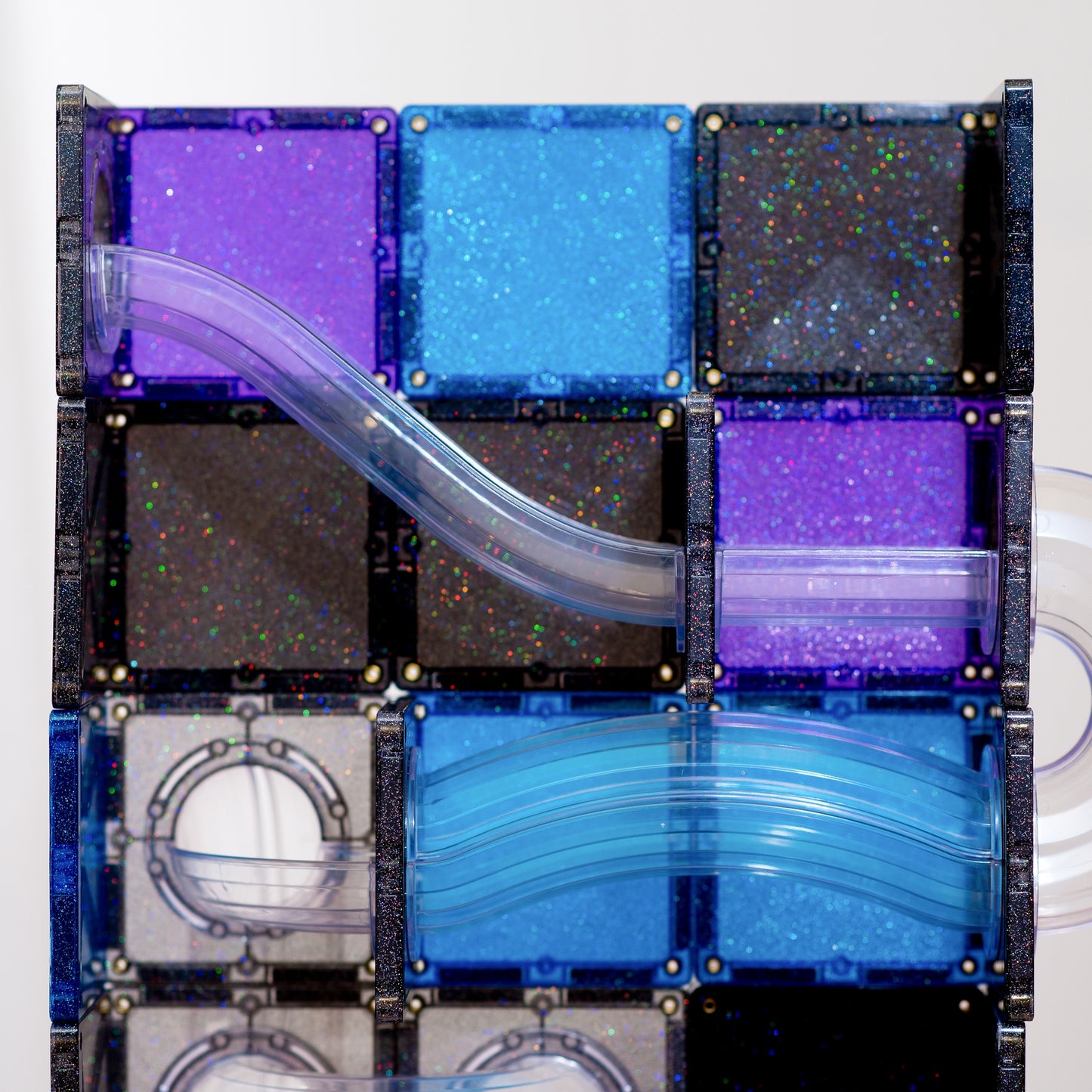 Connetix Galaxy Pack met lichtgevende knikkers en magnetische knikkerbaan in ruimtethema