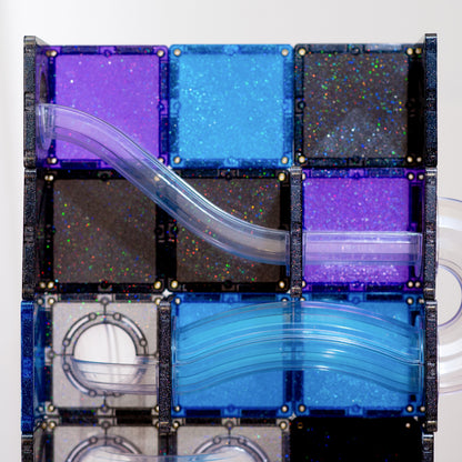 Connetix Galaxy Pack met lichtgevende knikkers en magnetische knikkerbaan in ruimtethema