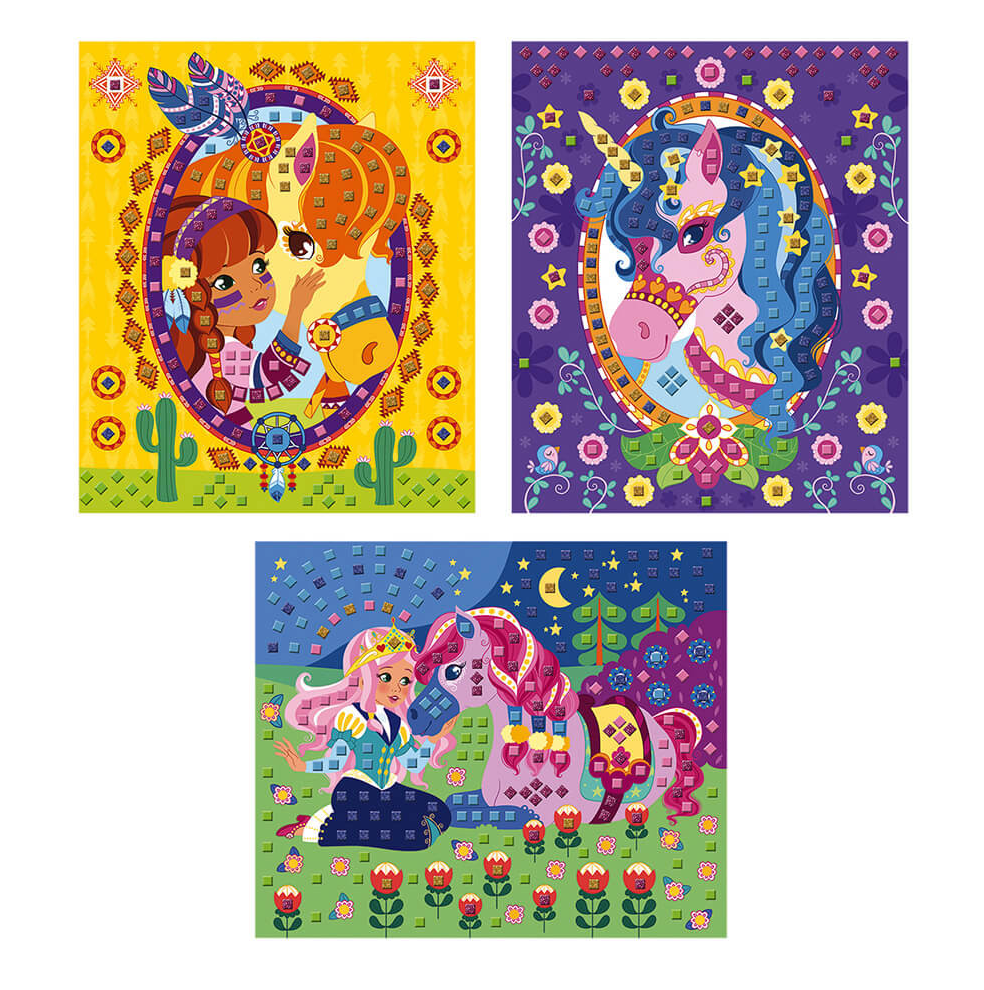 Janod Atelier Mozaïek Foamstickers – Paarden & Eenhoorns