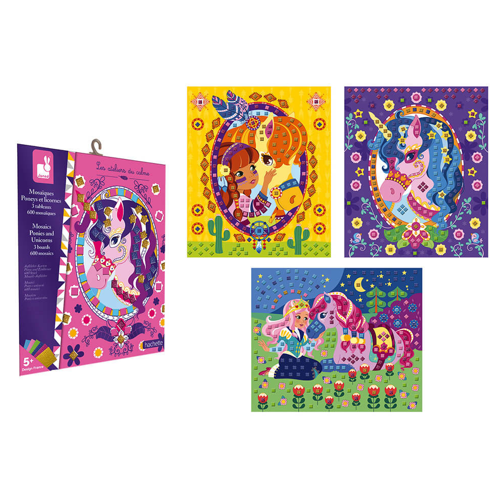 Janod Atelier Mozaïek Foamstickers – Paarden & Eenhoorns