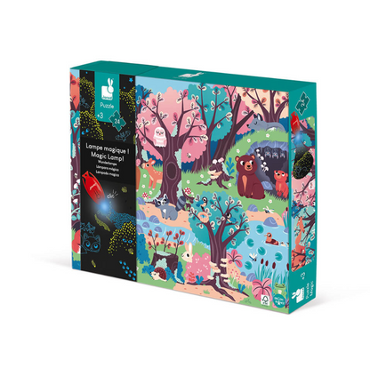Janod Magische Puzzel Het Bos – 24 stukjes met magisch lampje