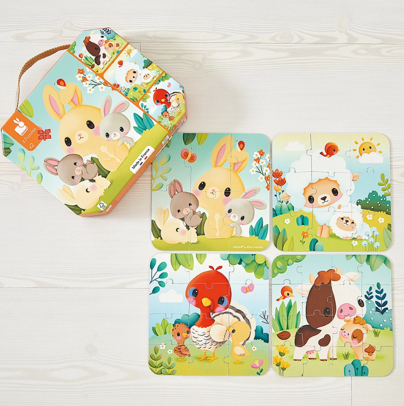 Janod Evolutieve Puzzels Boerderijdieren – 4 Puzzels