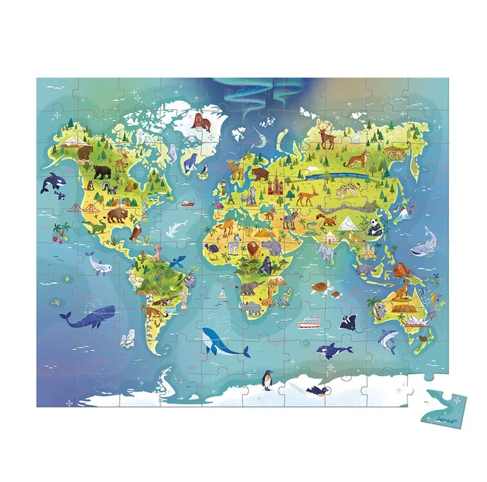 Janod Wereldpuzzel – 100 stukjes