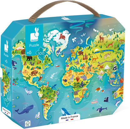 Janod Wereldpuzzel – 100 stukjes