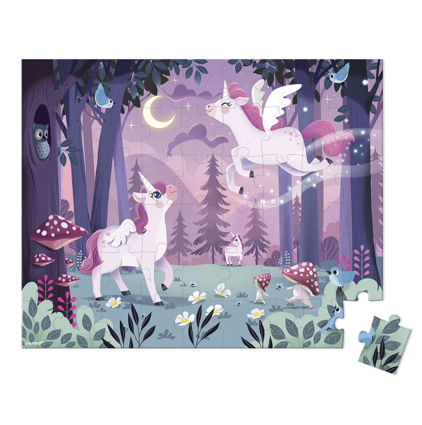 Janod Puzzel Eenhoorns – 54 stukjes