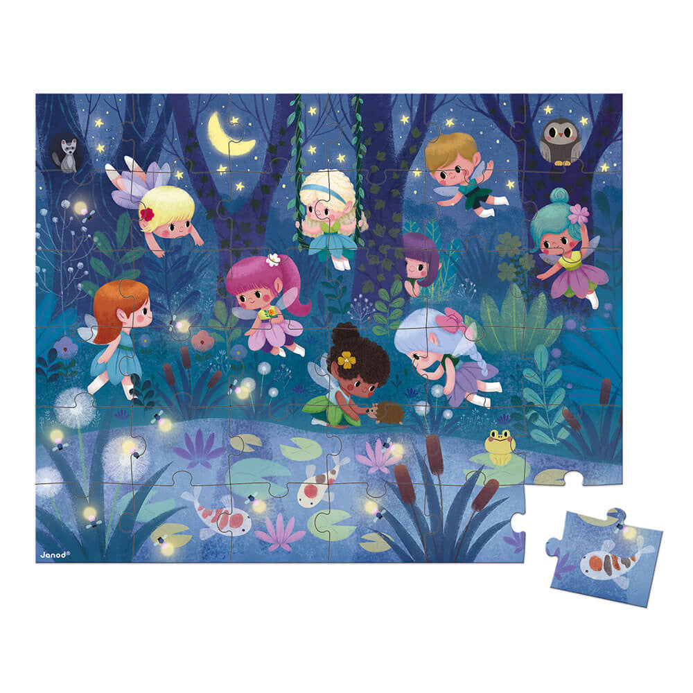 Janod Puzzel Elfjes en Waterlelies – 36 stukjes