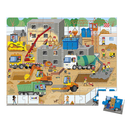 Janod Puzzel Op de Bouwplaats - 36 stukjes