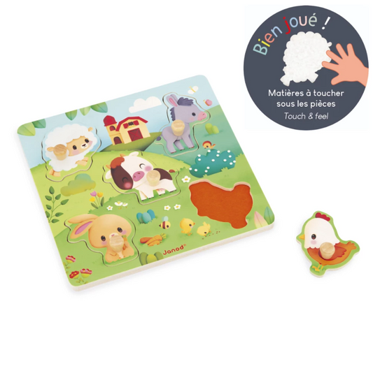Janod Houten Voelpuzzel Boerderij – vanaf 18 maanden
