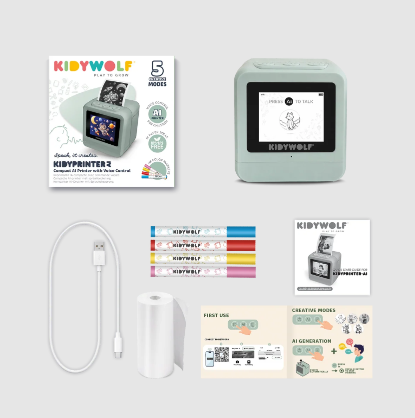 KIDYWOLF KIDYPRINTER-AI – Creatieve AI-Printer voor Kinderen
