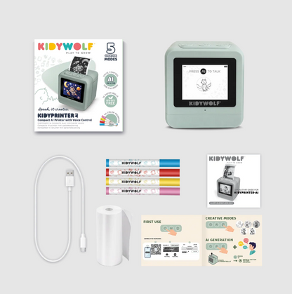 KIDYWOLF KIDYPRINTER-AI – Creatieve AI-Printer voor Kinderen