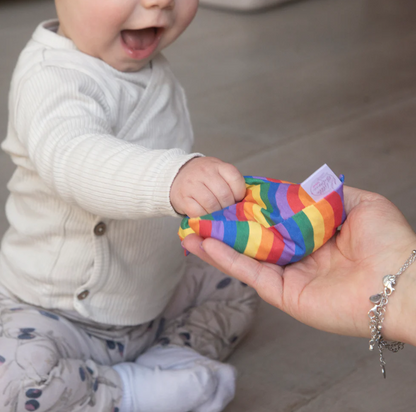 Sensorische pittenzakjes Little Botanic Label - Regenboog + waves 7 st