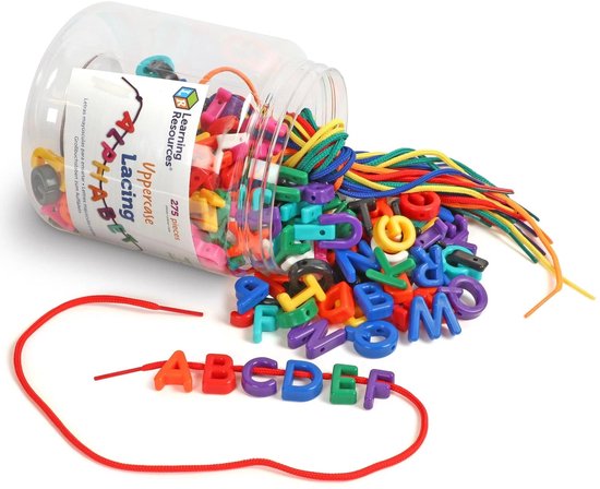 Learning Resources Rijgletters Hoofdletters - 260 alfabetkralen met 15 veters