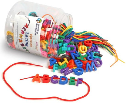 Learning Resources Rijgletters Hoofdletters - 260 alfabetkralen met 15 veters