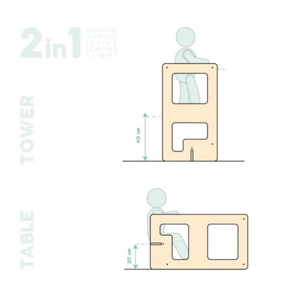 2-in-1 Leertoren en Speeltafel