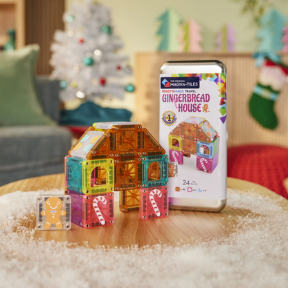 MagnaTiles Micro Mags Travel Set - Gingerbread House (24 st)