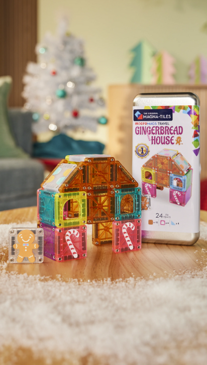 MagnaTiles Micro Mags Travel Set - Gingerbread House (24 st)