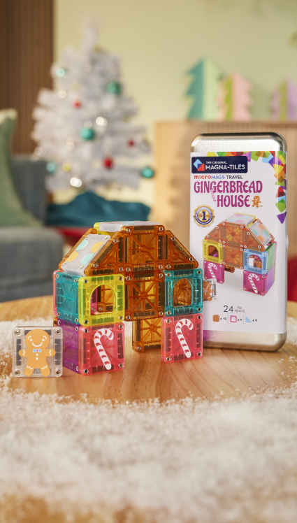 MagnaTiles Micro Mags Travel Set - Gingerbread House (24 st)