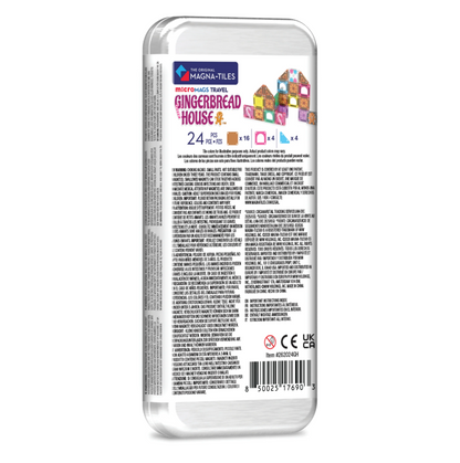MagnaTiles Micro Mags Travel Set - Gingerbread House (24 st)