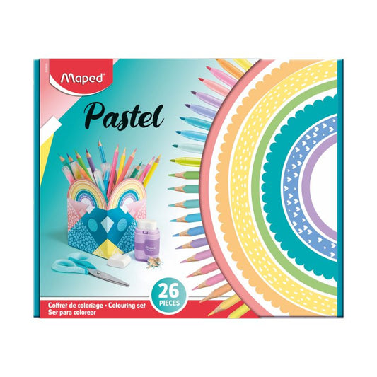 Maped creatieve koffer - complete teken- en schoolset in pastelkleuren