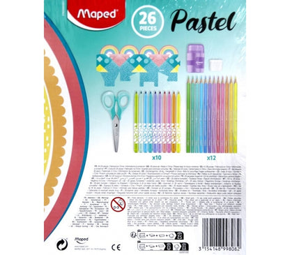 Maped creatieve koffer - complete teken- en schoolset in pastelkleuren