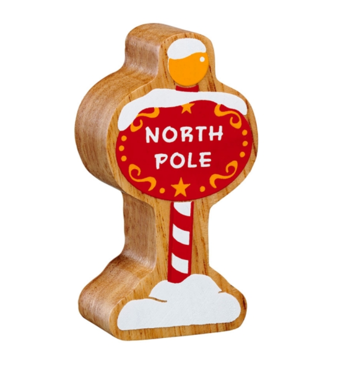 Noordpool wegwijzer houten figuur