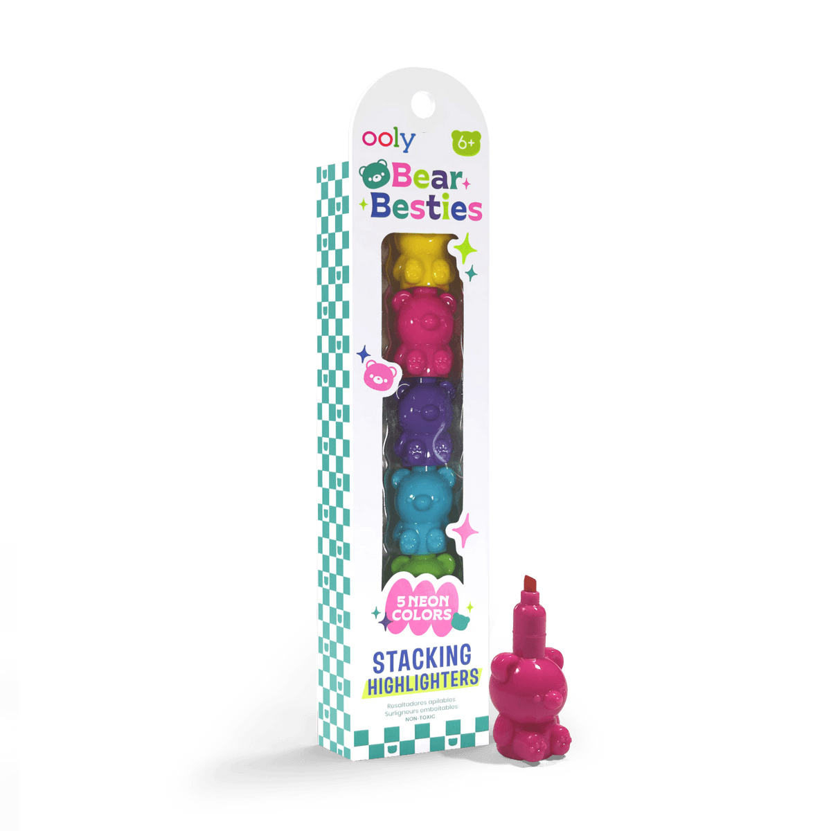 Ooly Bear Besties  – Stapelbare markeerstiften (set van 5)