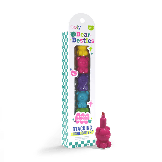 Ooly Bear Besties  – Stapelbare markeerstiften (set van 5)