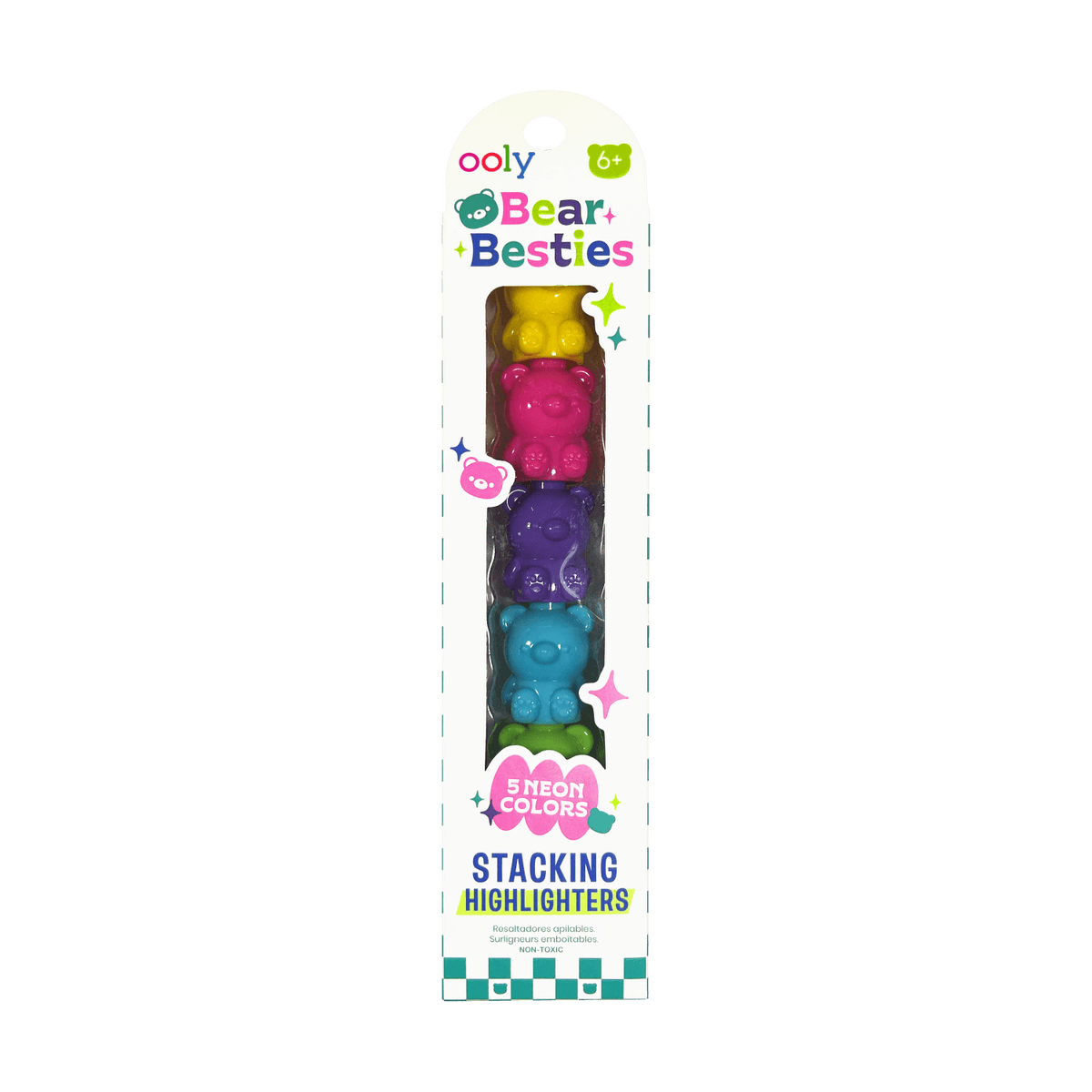 Ooly Bear Besties  – Stapelbare markeerstiften (set van 5)